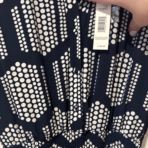 Women’s navy blue and white short sleeve maxi dress size XS NWT - Picture 11 of 11